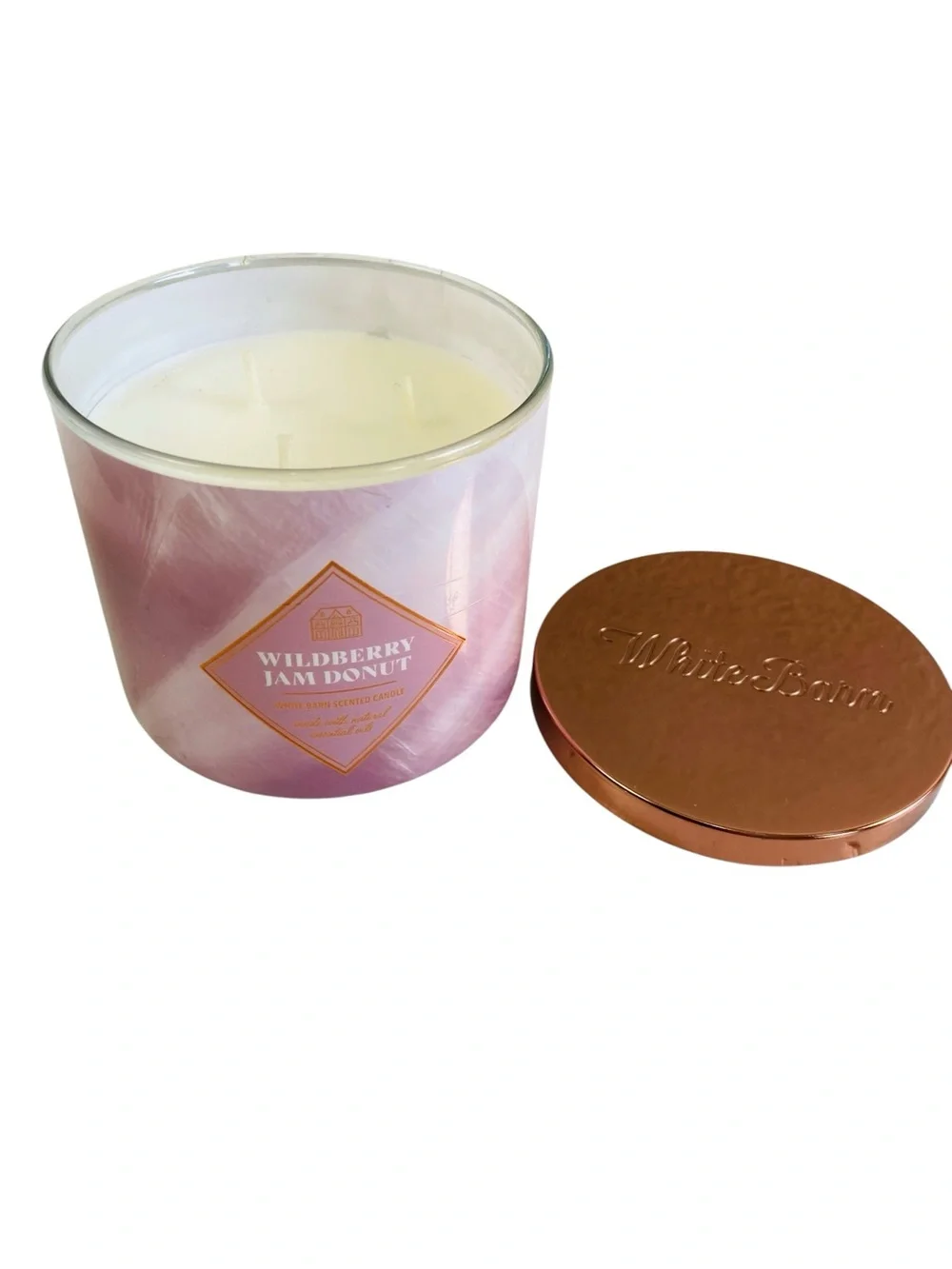 White Barn Bath And Body Works Wild Berry Jam Donut 3 Wick Candle 14.5oz - Picture 2 of 5